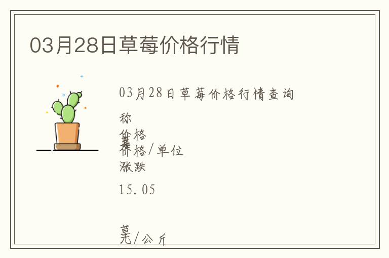 03月28日草莓價格行情