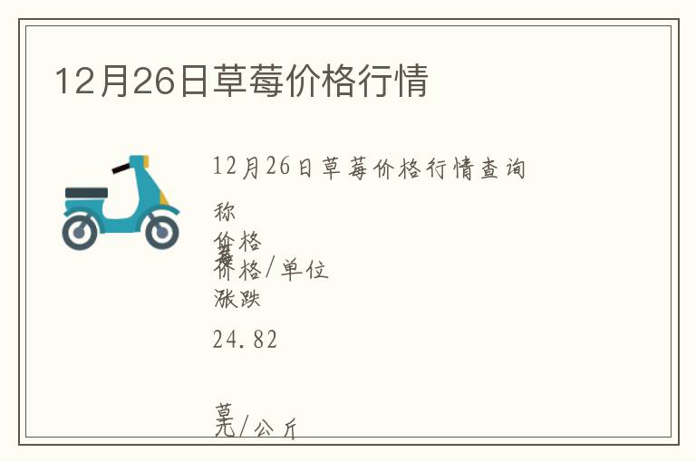 12月26日草莓價格行情