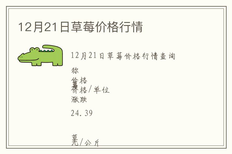 12月21日草莓價格行情