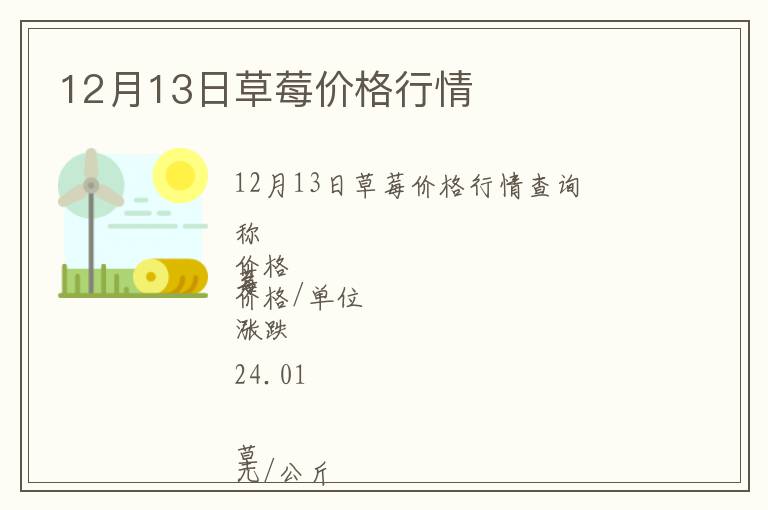 12月13日草莓價格行情