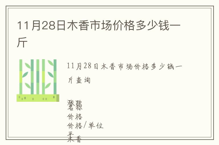 11月28日木香市場價格多少錢一斤