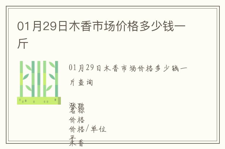 01月29日木香市場價格多少錢一斤