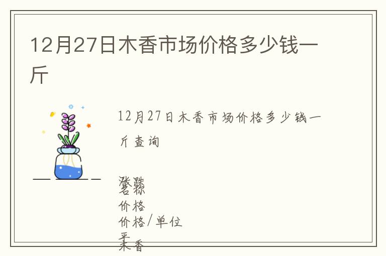 12月27日木香市場價格多少錢一斤