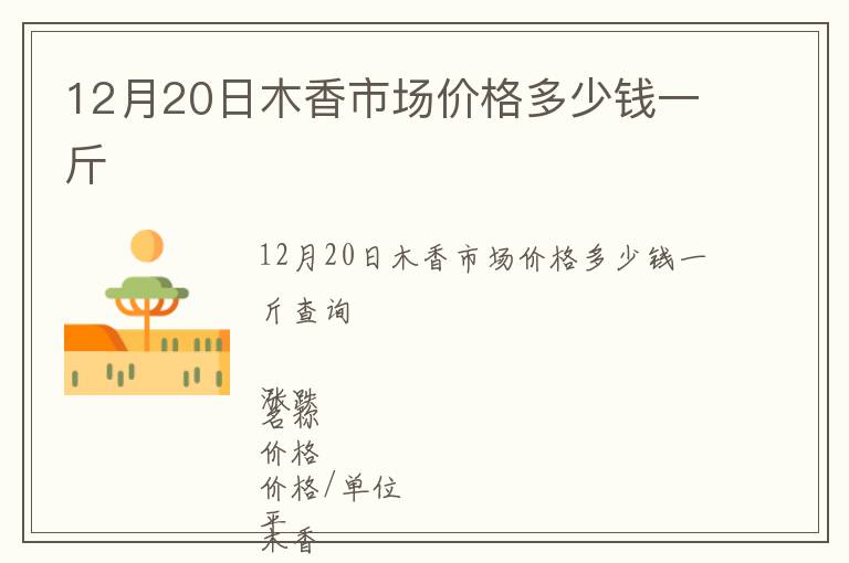 12月20日木香市場(chǎng)價(jià)格多少錢一斤