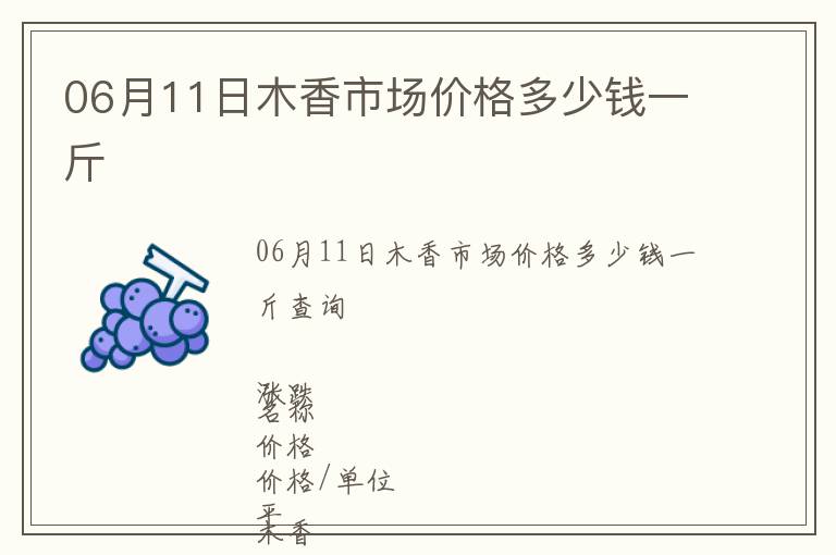 06月11日木香市場價格多少錢一斤