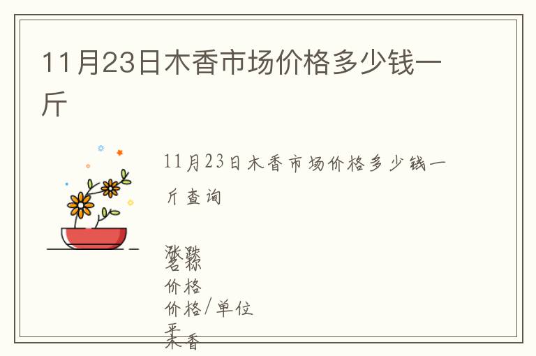 11月23日木香市場(chǎng)價(jià)格多少錢(qián)一斤