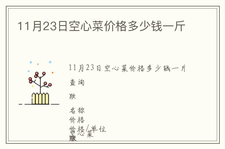 11月23日空心菜價格多少錢一斤