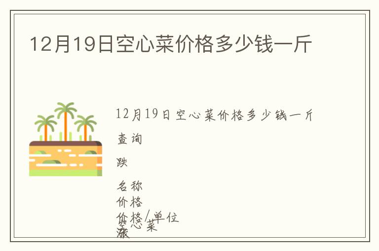 12月19日空心菜價格多少錢一斤