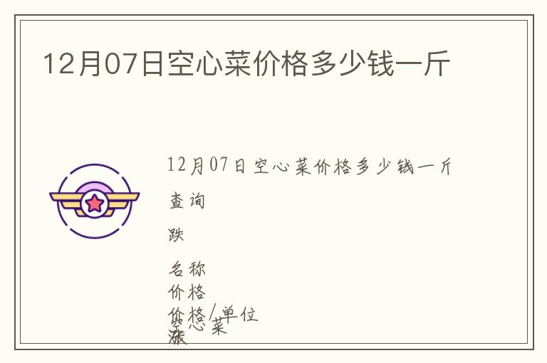 12月07日空心菜價格多少錢一斤