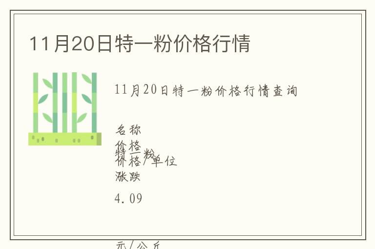 11月20日特一粉價格行情