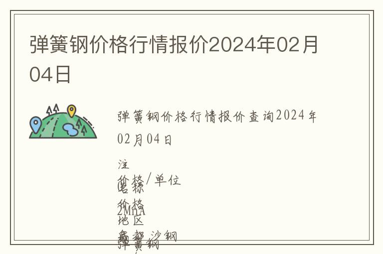 彈簧鋼價格行情報價2024年02月04日