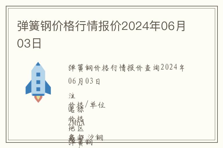 彈簧鋼價格行情報價2024年06月03日