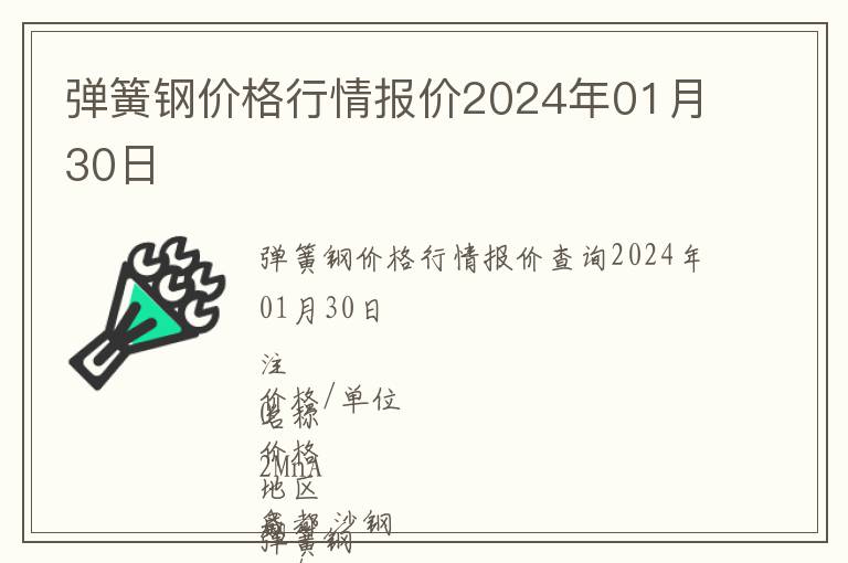 彈簧鋼價格行情報價2024年01月30日