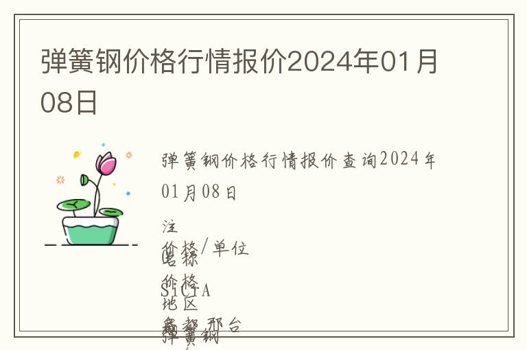 彈簧鋼價格行情報價2024年01月08日