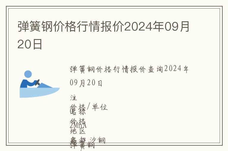 彈簧鋼價格行情報價2024年09月20日