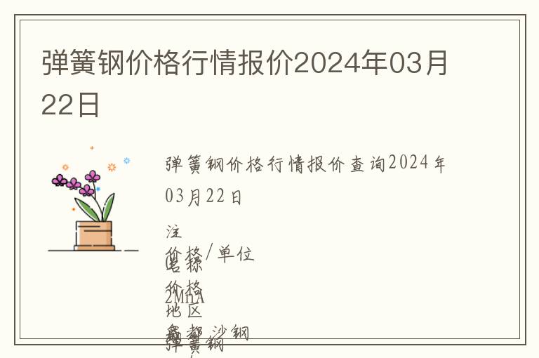 彈簧鋼價格行情報價2024年03月22日