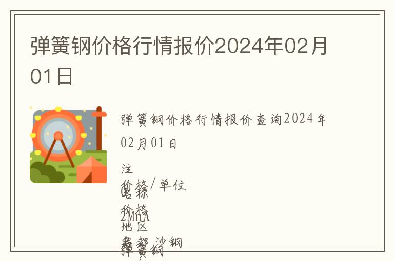 彈簧鋼價格行情報價2024年02月01日