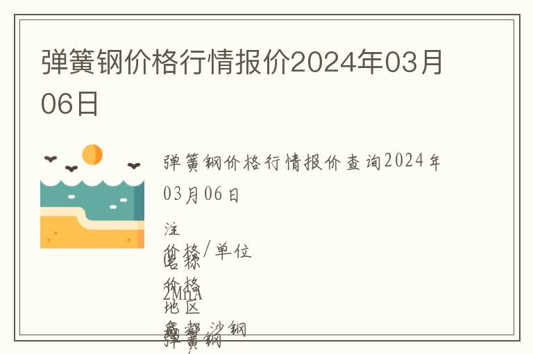 彈簧鋼價格行情報價2024年03月06日