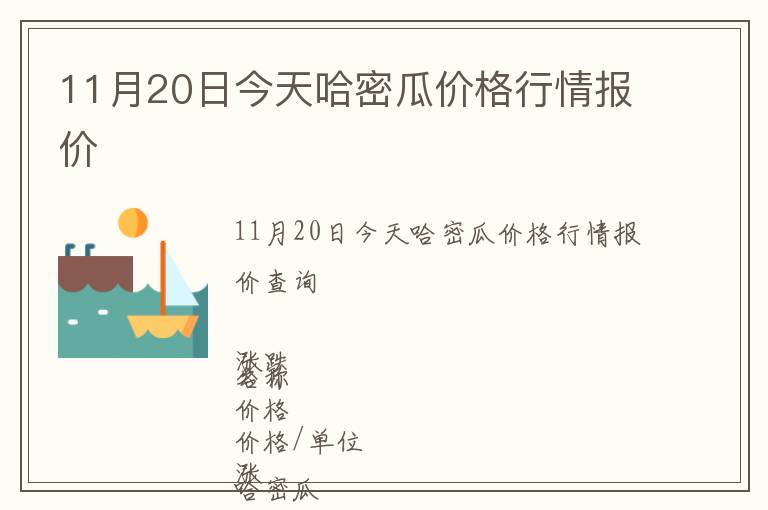 11月20日今天哈密瓜價格行情報價