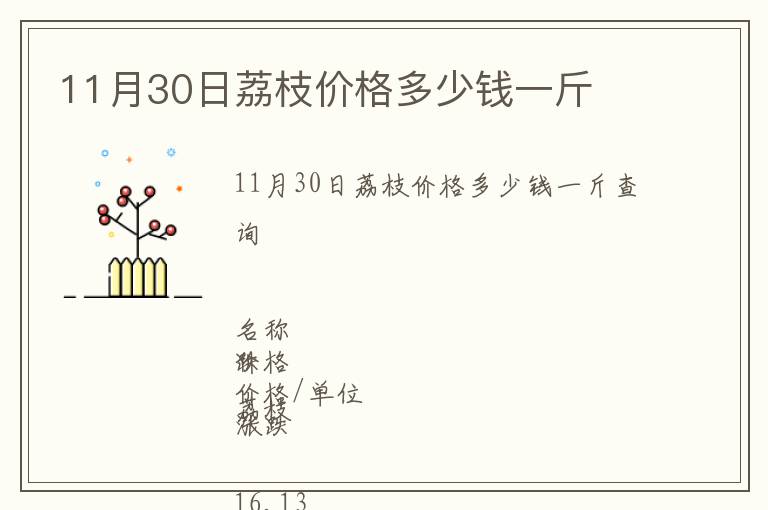 11月30日荔枝價格多少錢一斤