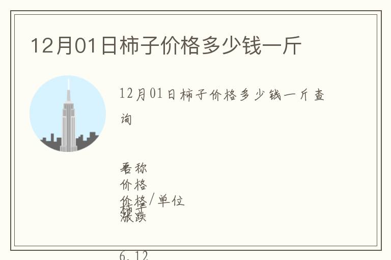 12月01日柿子價格多少錢一斤