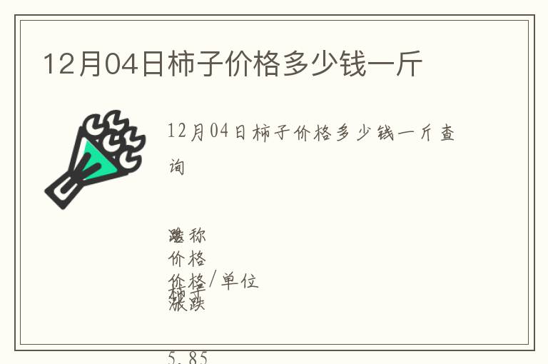 12月04日柿子價格多少錢一斤