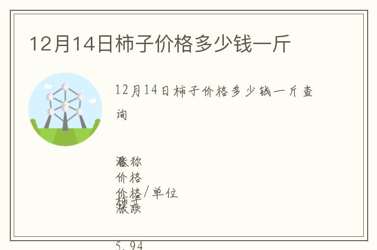 12月14日柿子價格多少錢一斤