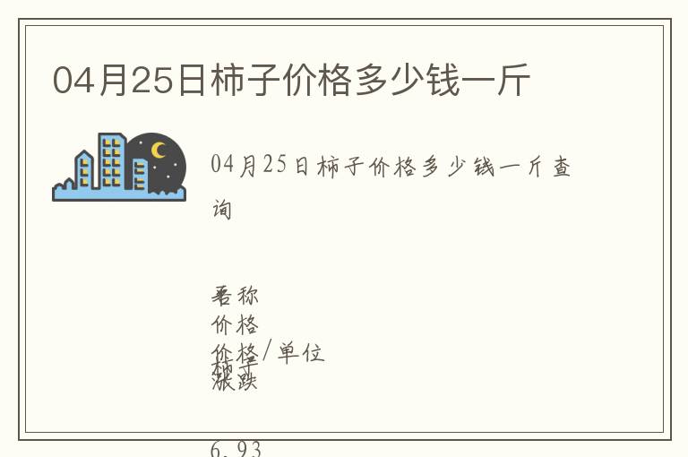 04月25日柿子價(jià)格多少錢一斤