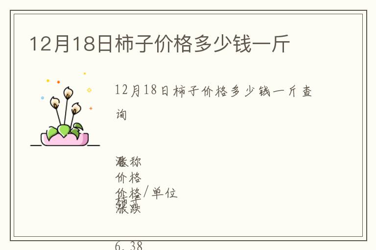 12月18日柿子價格多少錢一斤