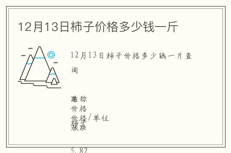 12月13日柿子價格多少錢一斤