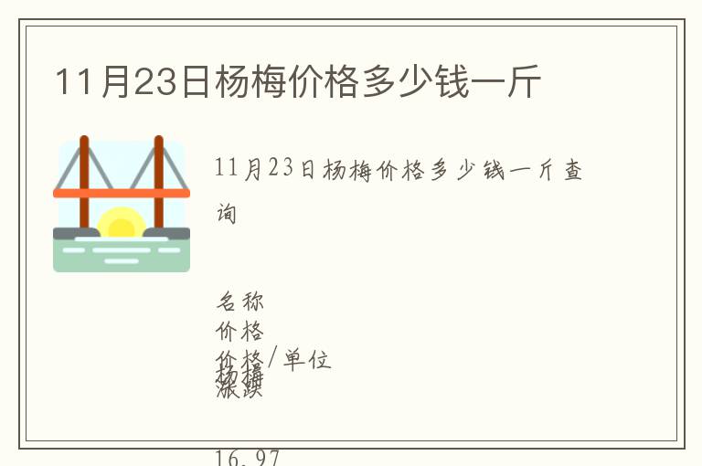 11月23日楊梅價格多少錢一斤