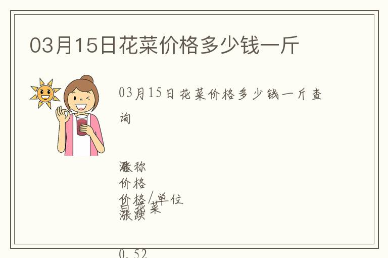 03月15日花菜價(jià)格多少錢(qián)一斤