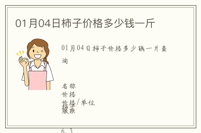 01月04日柿子價(jià)格多少錢一斤