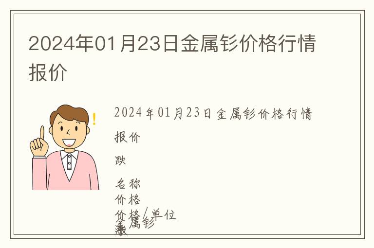 2024年01月23日金屬釤價格行情報價