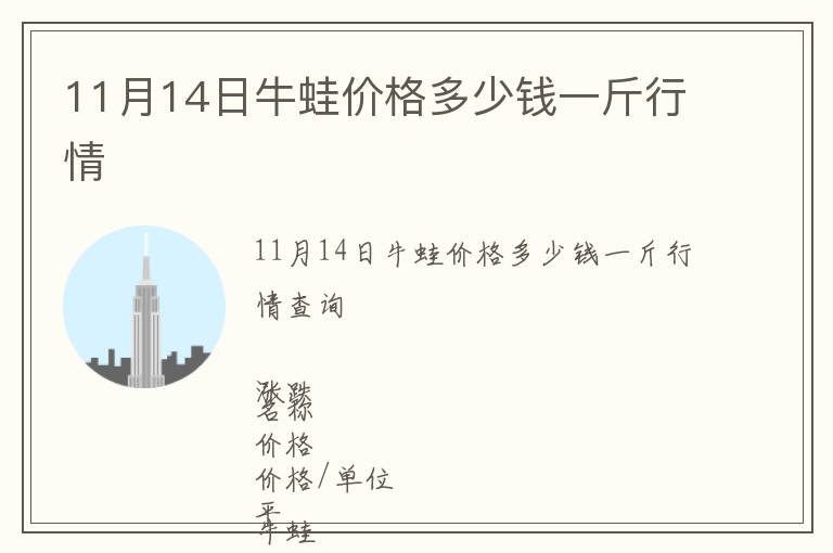 11月14日牛蛙價格多少錢一斤行情