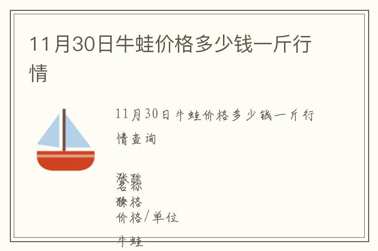 11月30日牛蛙價格多少錢一斤行情