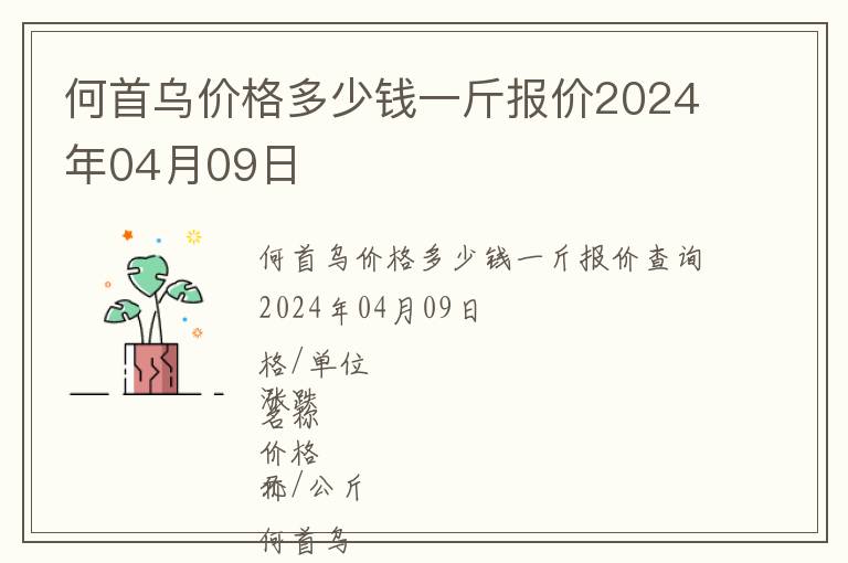 何首烏價格多少錢一斤報價2024年04月09日