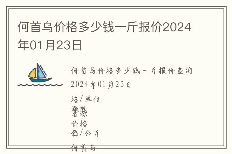 何首烏價格多少錢一斤報價2024年01月23日