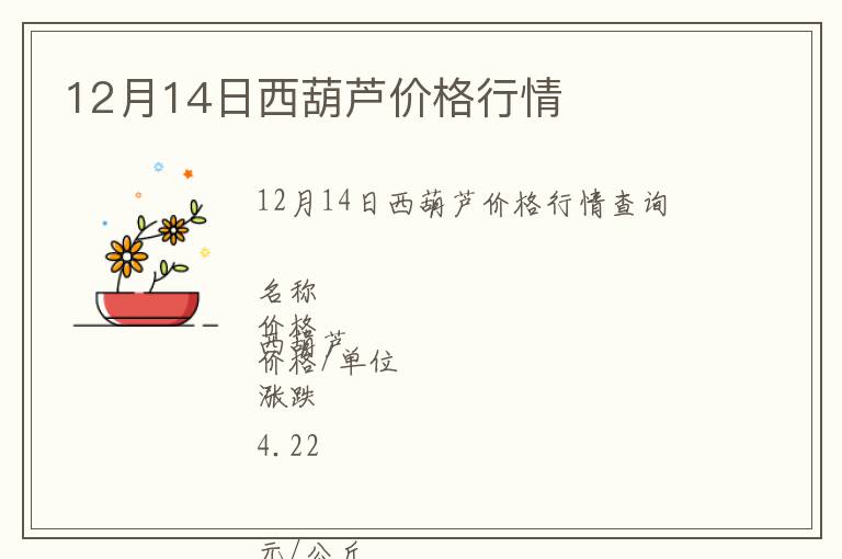 12月14日西葫蘆價格行情