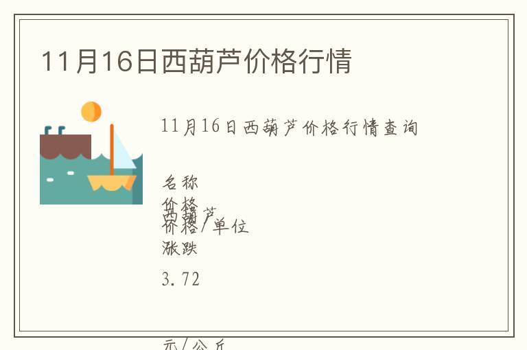 11月16日西葫蘆價格行情