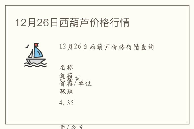 12月26日西葫蘆價格行情