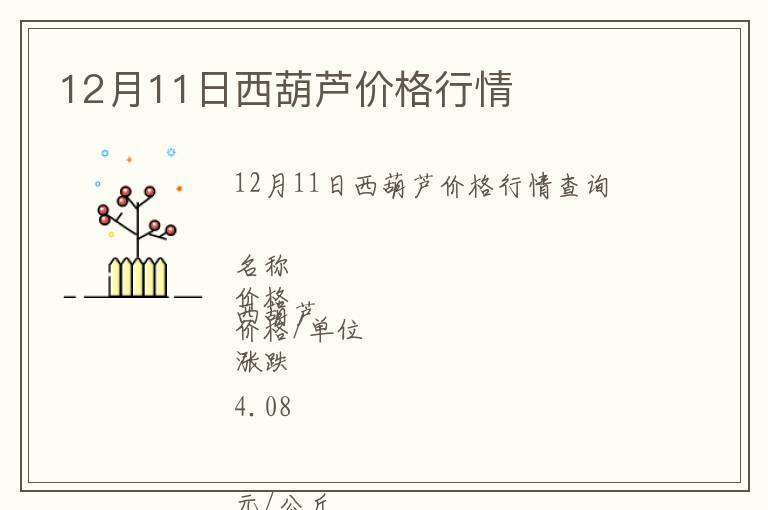 12月11日西葫蘆價(jià)格行情