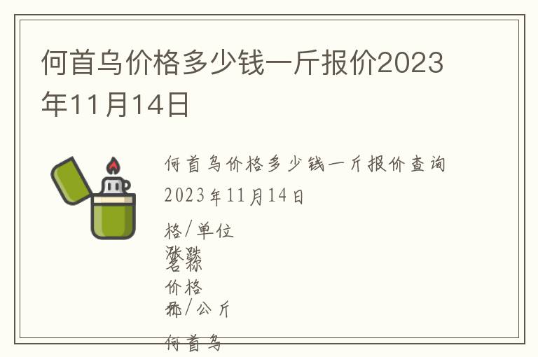 何首烏價格多少錢一斤報價2023年11月14日