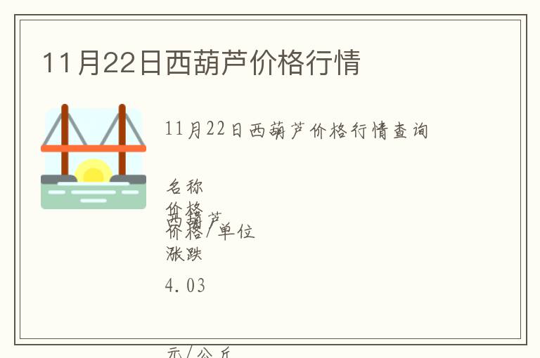 11月22日西葫蘆價格行情