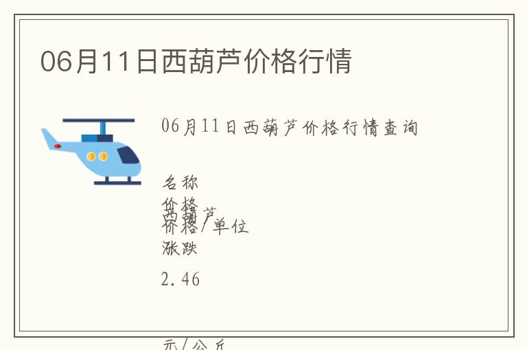 06月11日西葫蘆價格行情