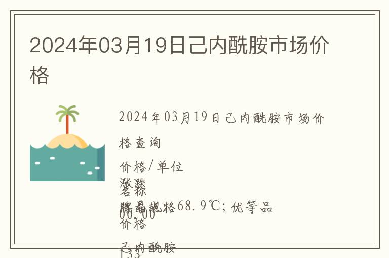 2024年03月19日己內酰胺市場價格