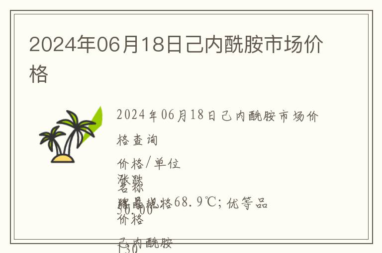 2024年06月18日己內酰胺市場價格