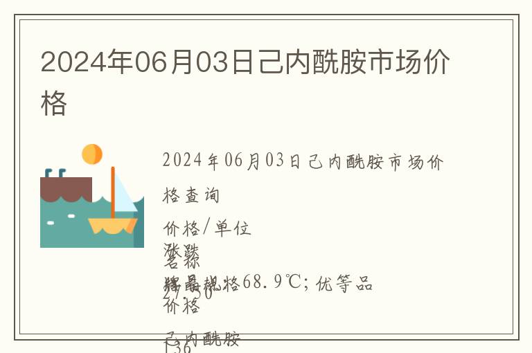 2024年06月03日己內(nèi)酰胺市場價格