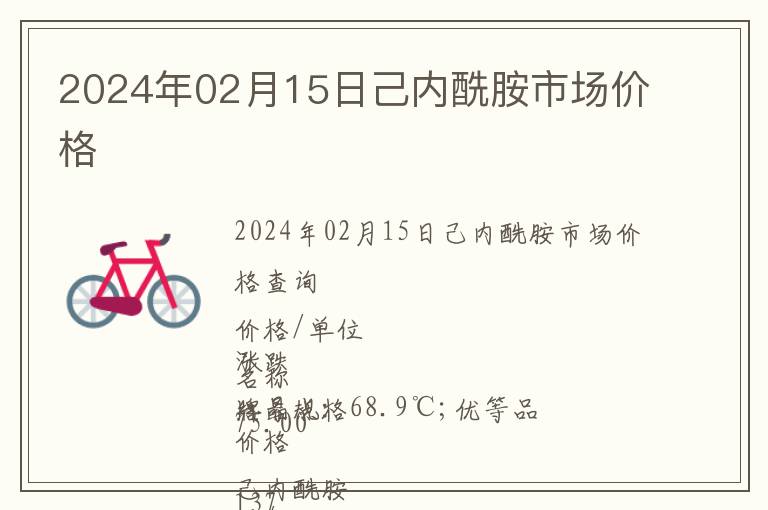 2024年02月15日己內(nèi)酰胺市場價格