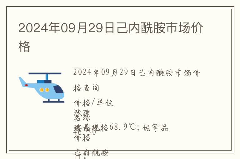 2024年09月29日己內酰胺市場價格